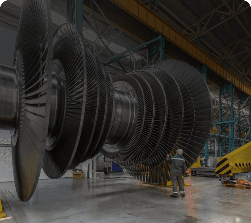 Illustration representing heavy engineering machinery and gear components
