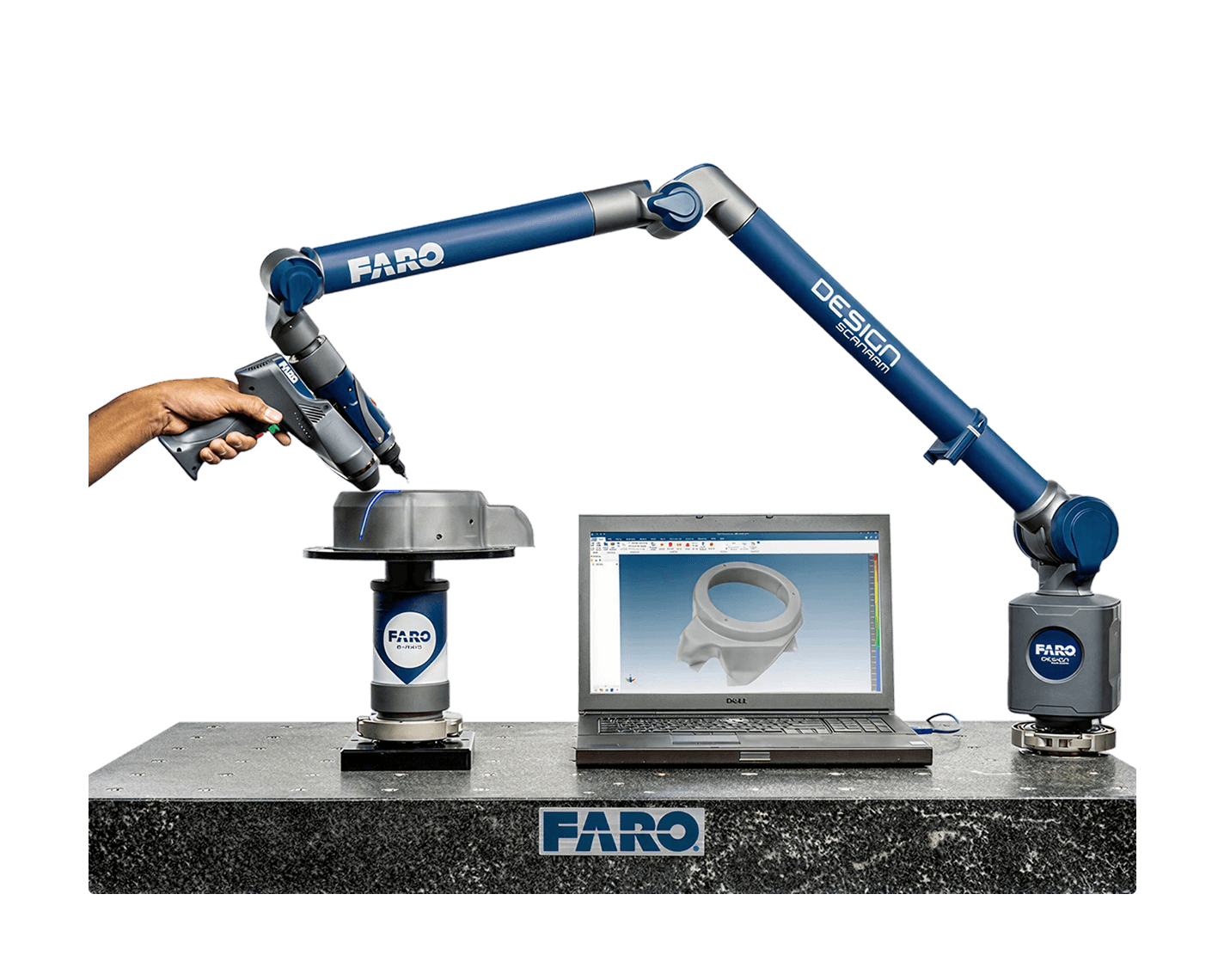 Portable metrology arm in use